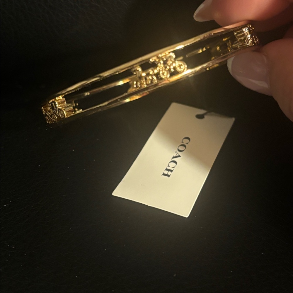 Coach Gold-Tone Carriage Bangle
